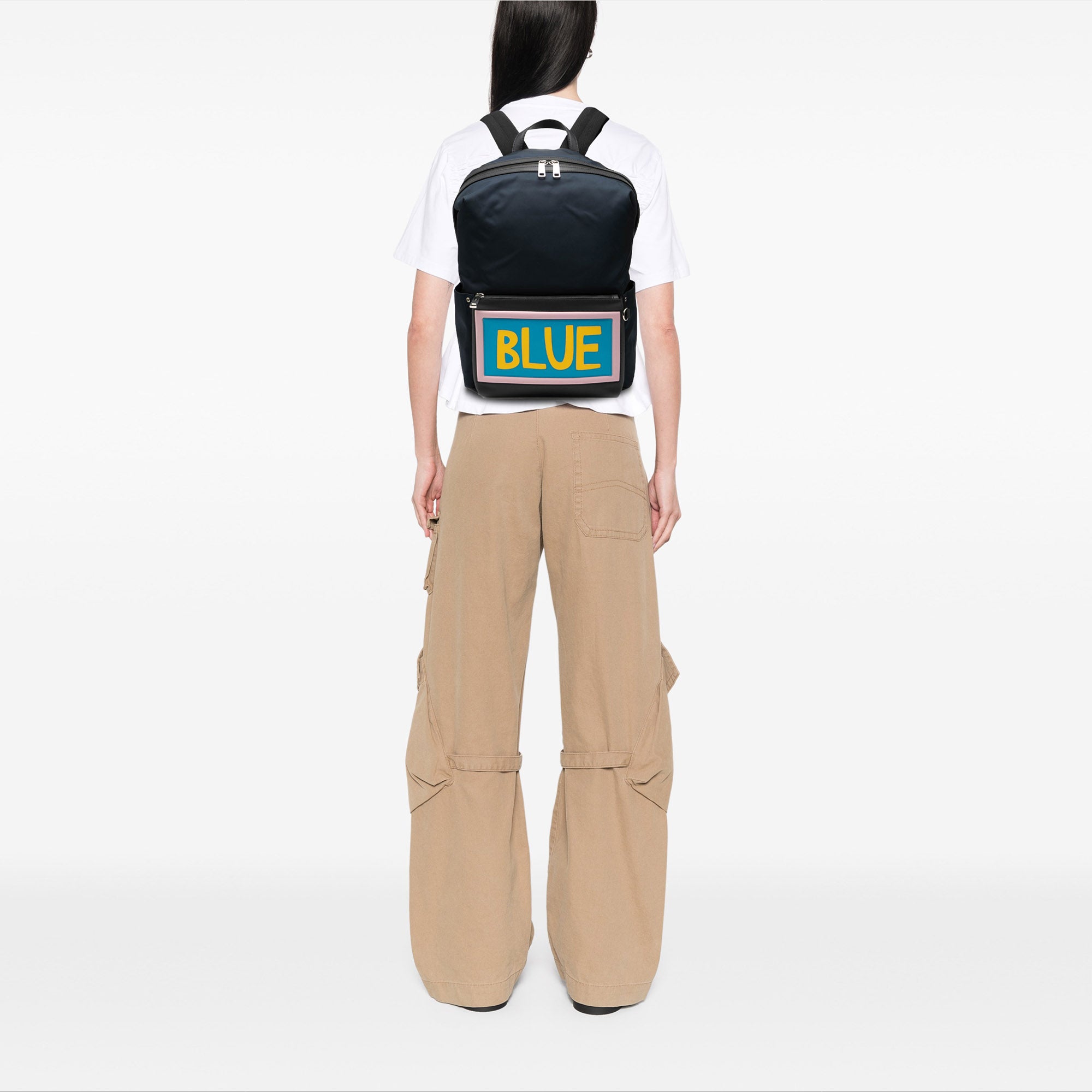 Nylon Vocabulary Blue Backpack - Image 7