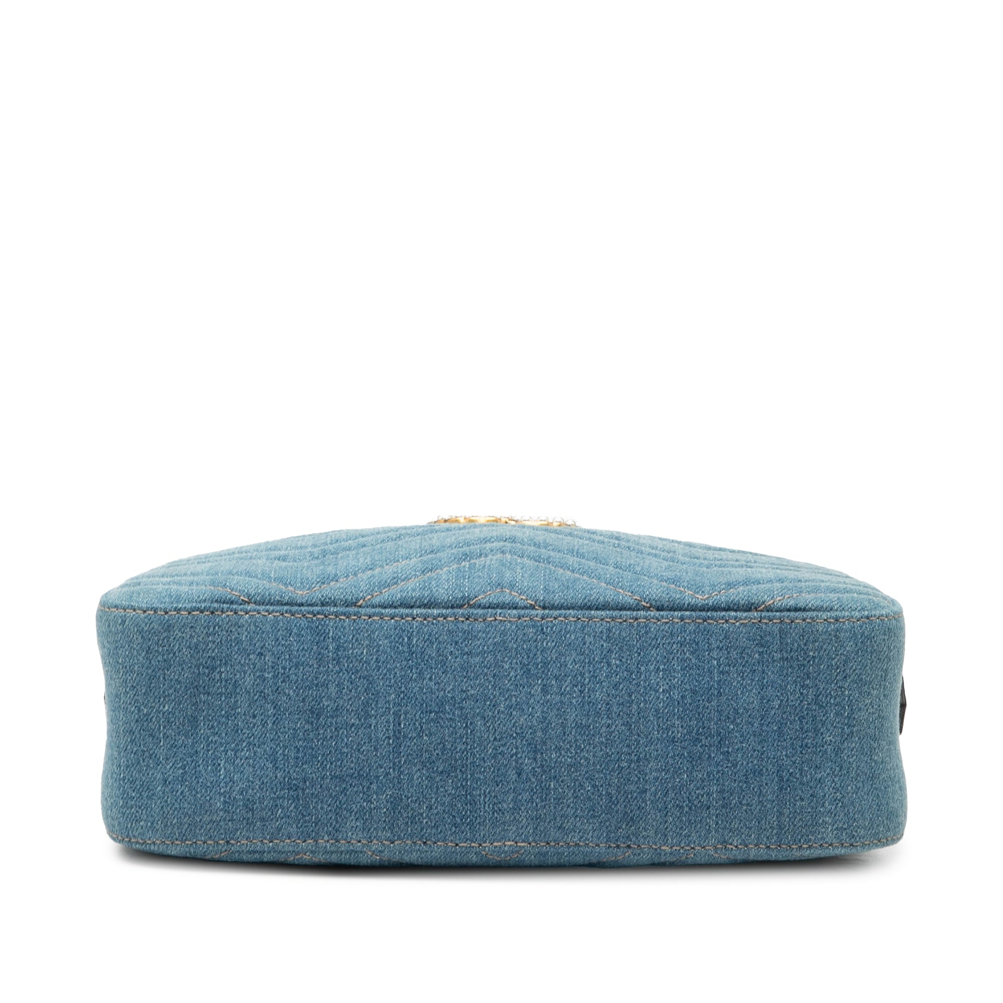 Small GG Marmont Matelasse Denim Pearly Crossbody - Image 3