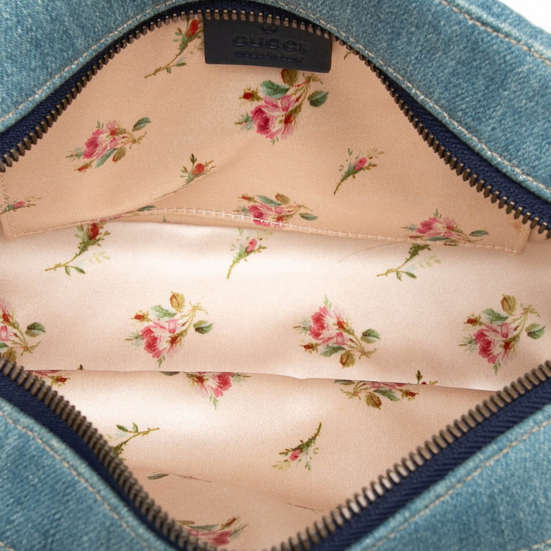 Small GG Marmont Matelasse Denim Pearly Crossbody - Image 4