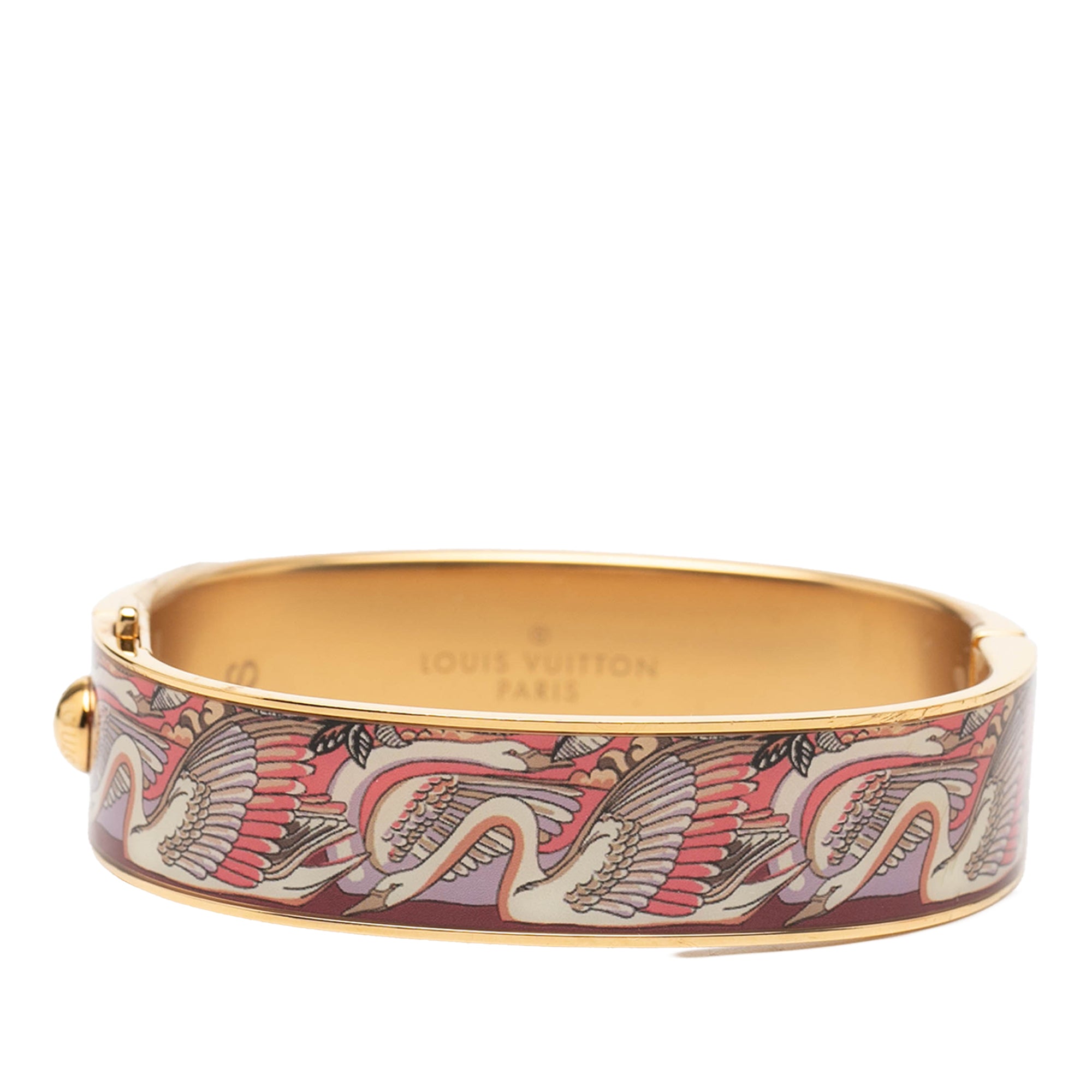 Gold Plated Enamel Monogram Confidential Hinge Bracelet S - Image 1