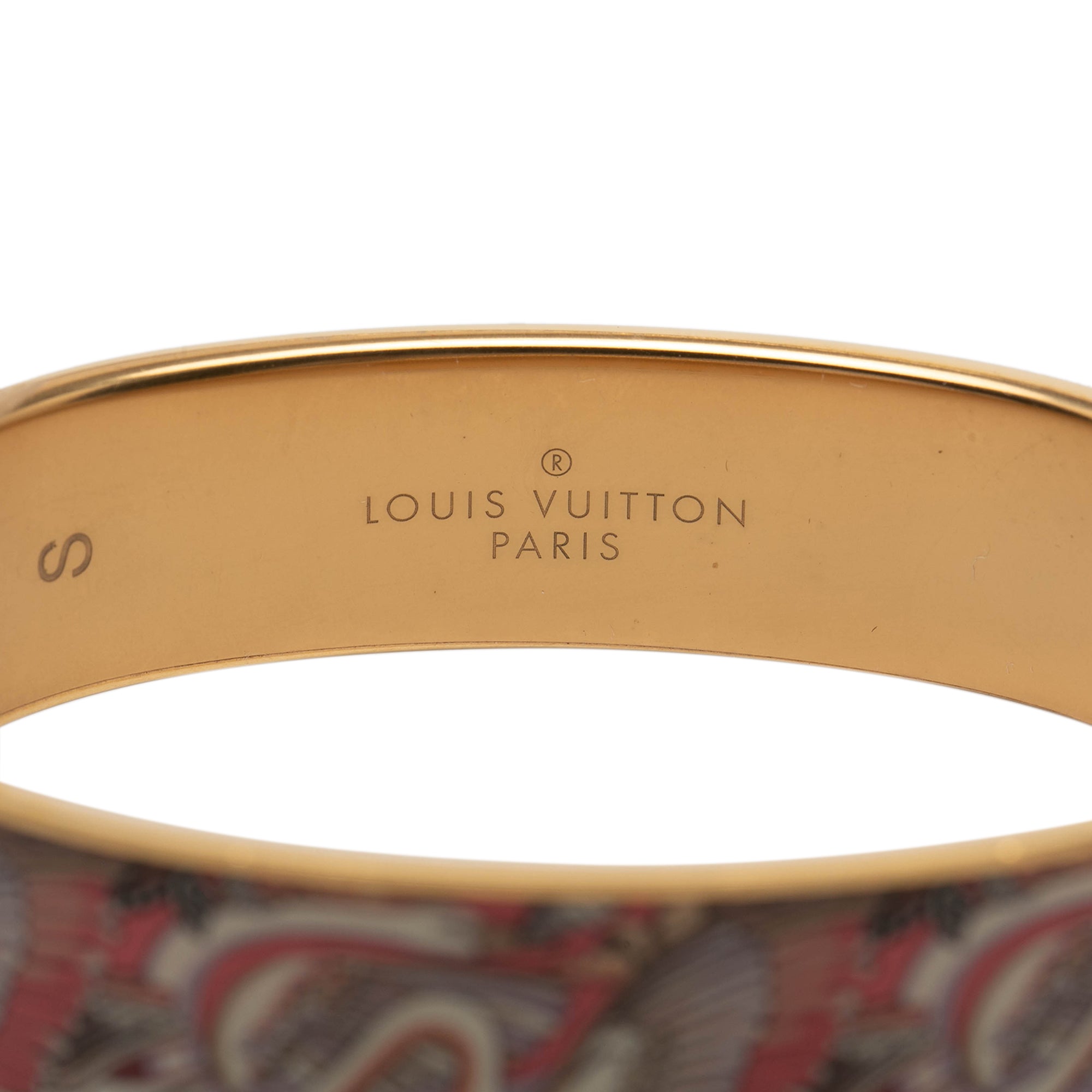 Gold Plated Enamel Monogram Confidential Hinge Bracelet S - Image 5
