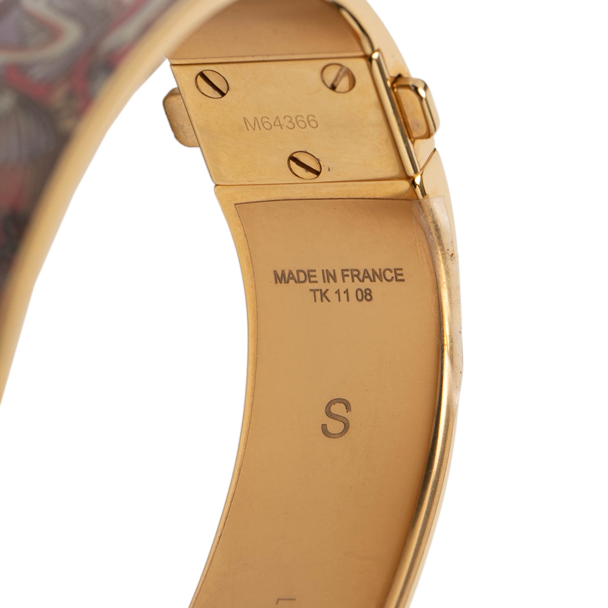 Gold Plated Enamel Monogram Confidential Hinge Bracelet S - Image 6