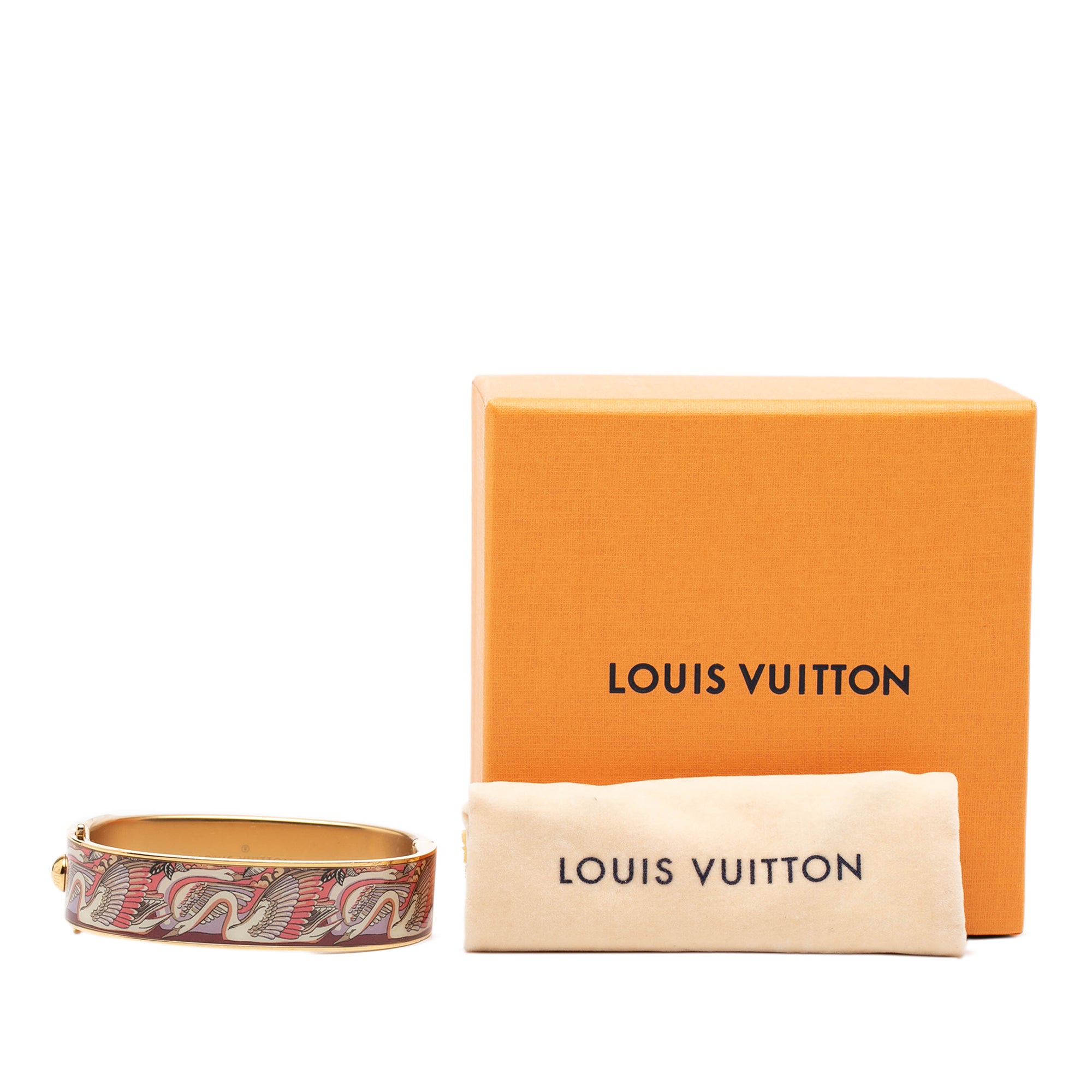 Gold Plated Enamel Monogram Confidential Hinge Bracelet S - Image 7