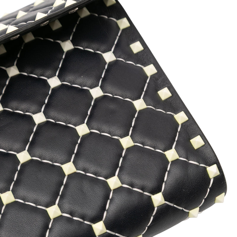 Quilted Lambskin Free Rockstud Spike Wallet On Chain - Image 10