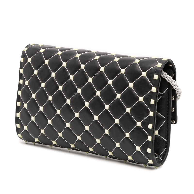 Quilted Lambskin Free Rockstud Spike Wallet On Chain - Image 2