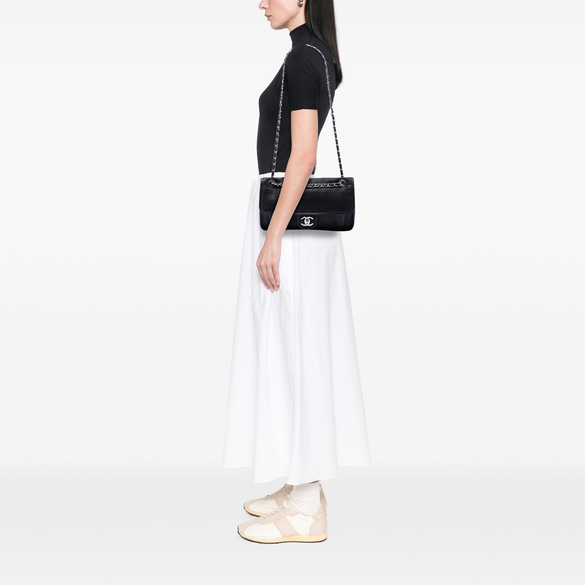 Medium Perforated Lambskin Up In The Air Flap - Image 6