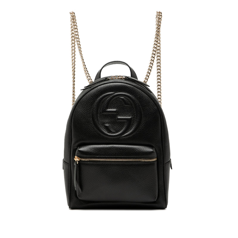 Pebbled Calfskin Soho Chain Backpack