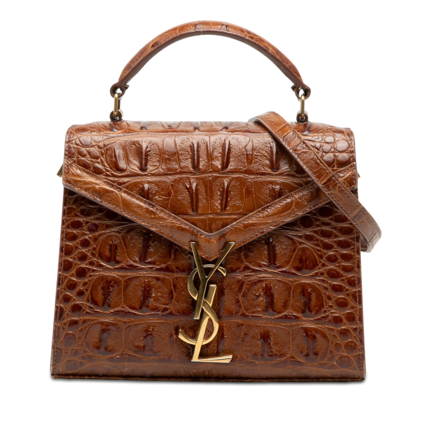 Mini Croc Embossed Calfskin Monogram Cassandra Top Handle Bag - Image 1