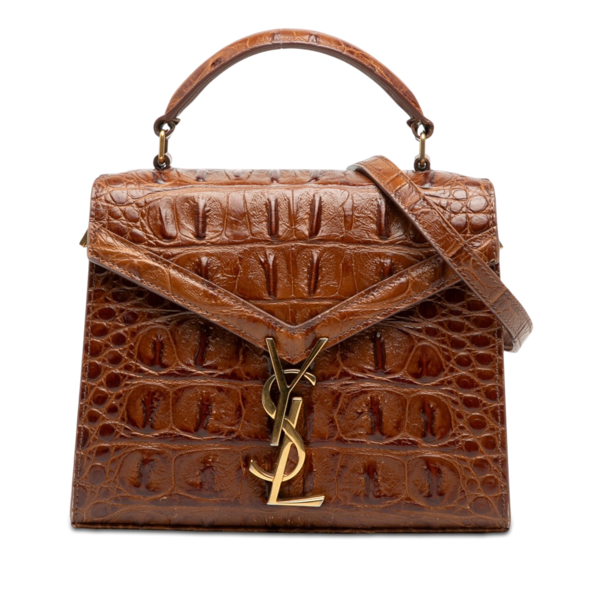 Mini Croc Embossed Calfskin Monogram Cassandra Top Handle Bag - Image 1