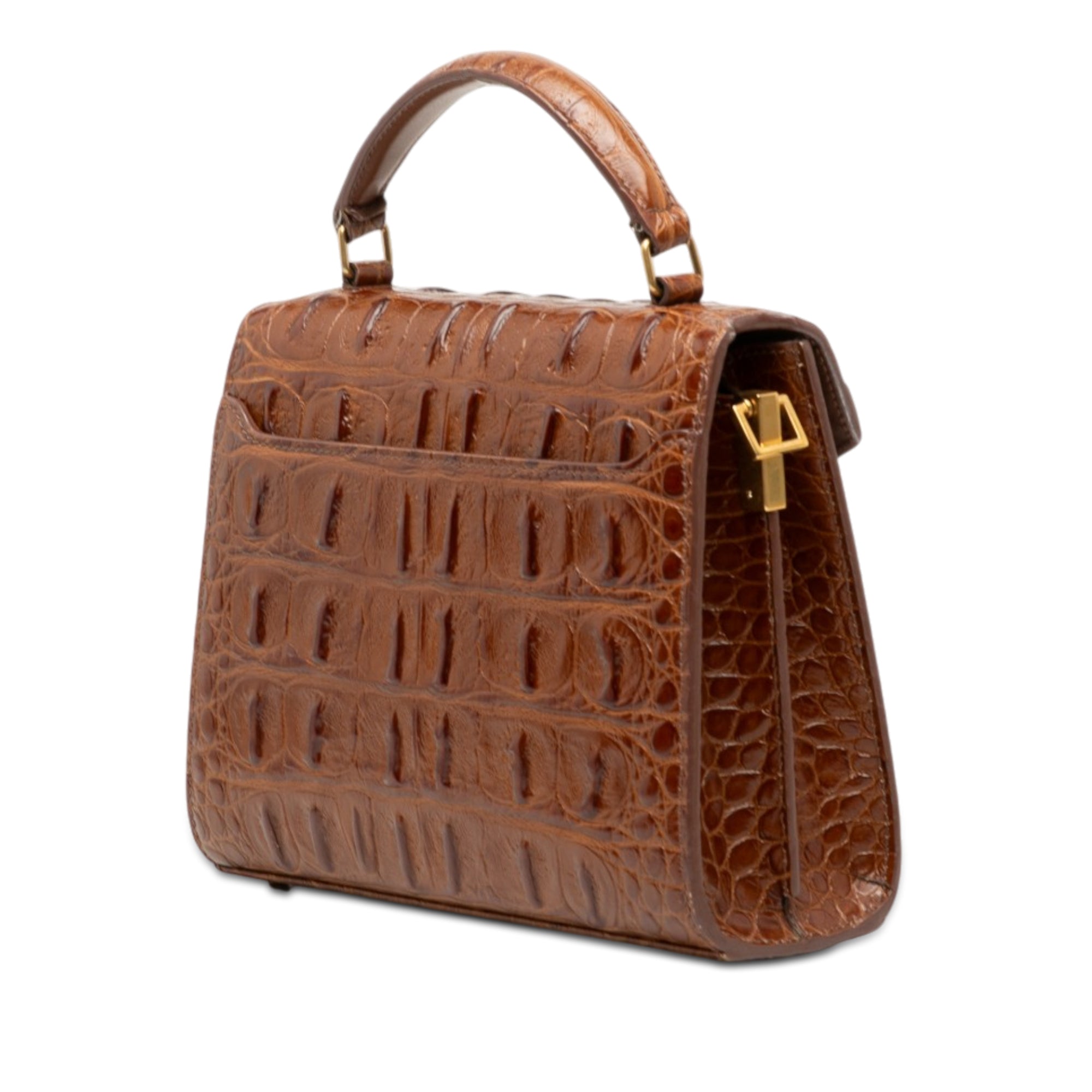 Mini Croc Embossed Calfskin Monogram Cassandra Top Handle Bag - Image 2