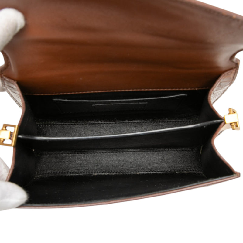 Mini Croc Embossed Calfskin Monogram Cassandra Top Handle Bag - Image 4