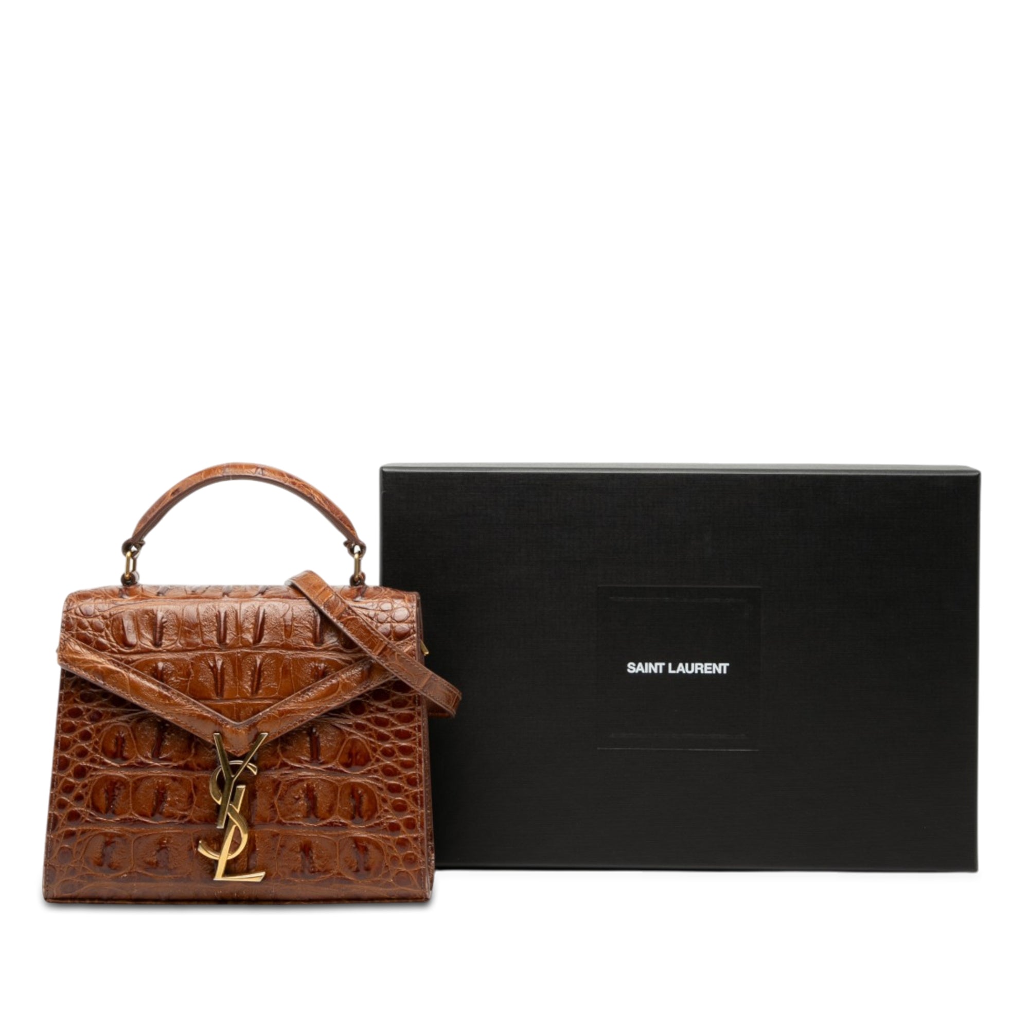 Mini Croc Embossed Calfskin Monogram Cassandra Top Handle Bag - Image 8