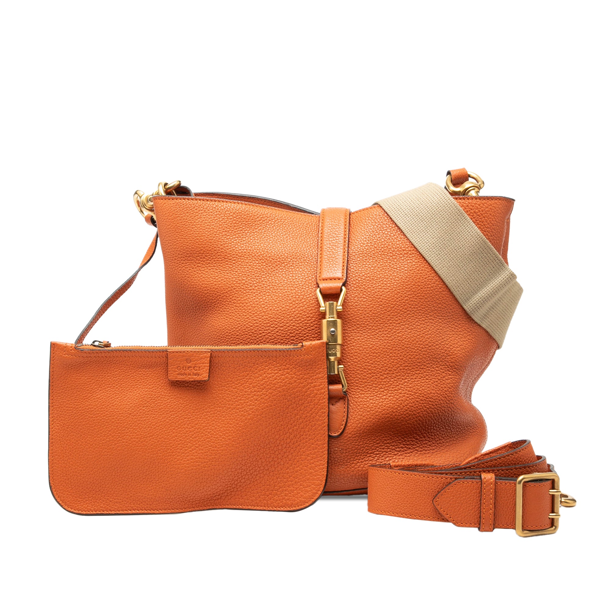Grained Calfskin Soft Jackie Bucket Bag - Image 8
