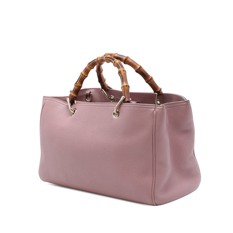 Medium Calfskin Bamboo Shopper Satchel - Image 2