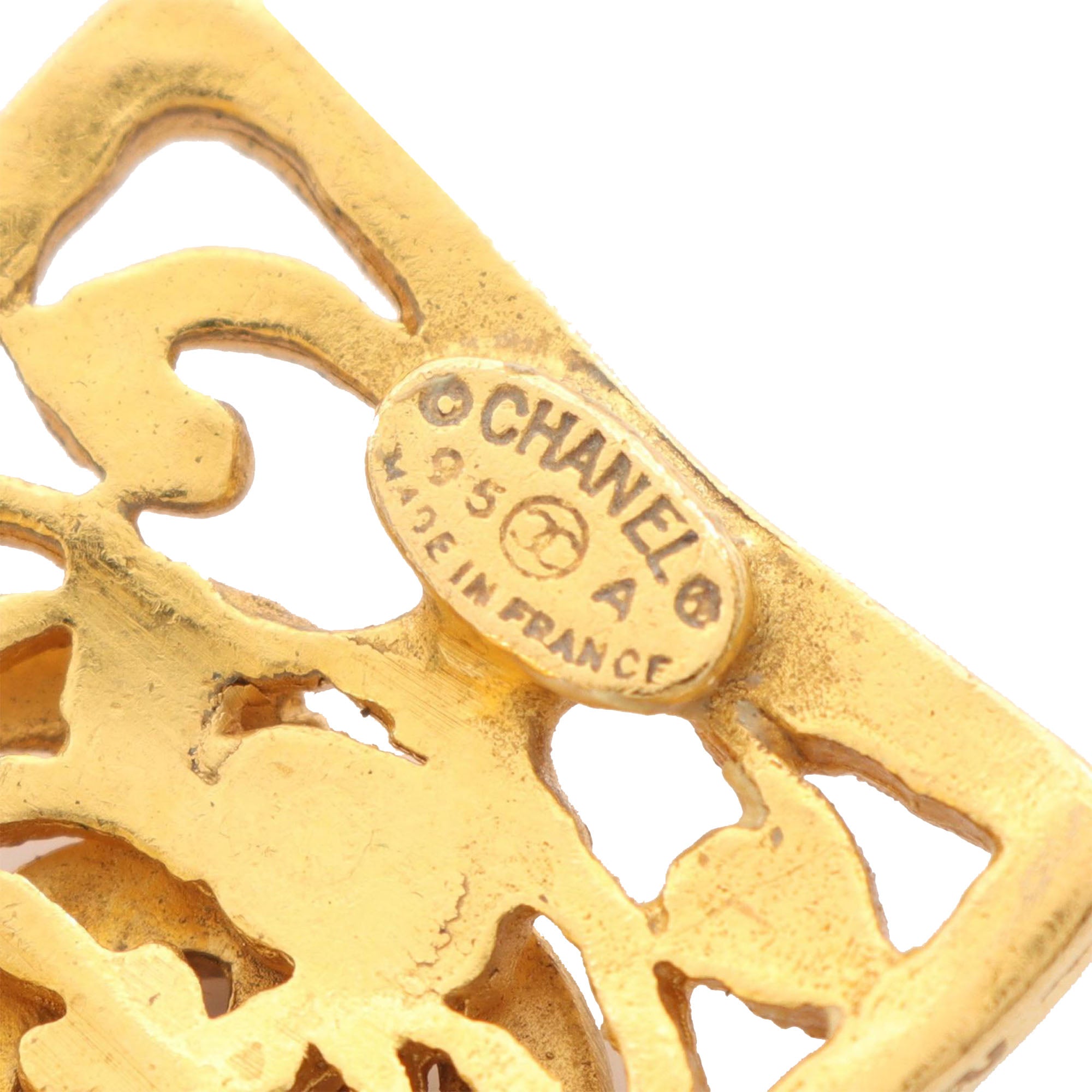 CC Gold Plated Square Clip on Earrings - Image 3