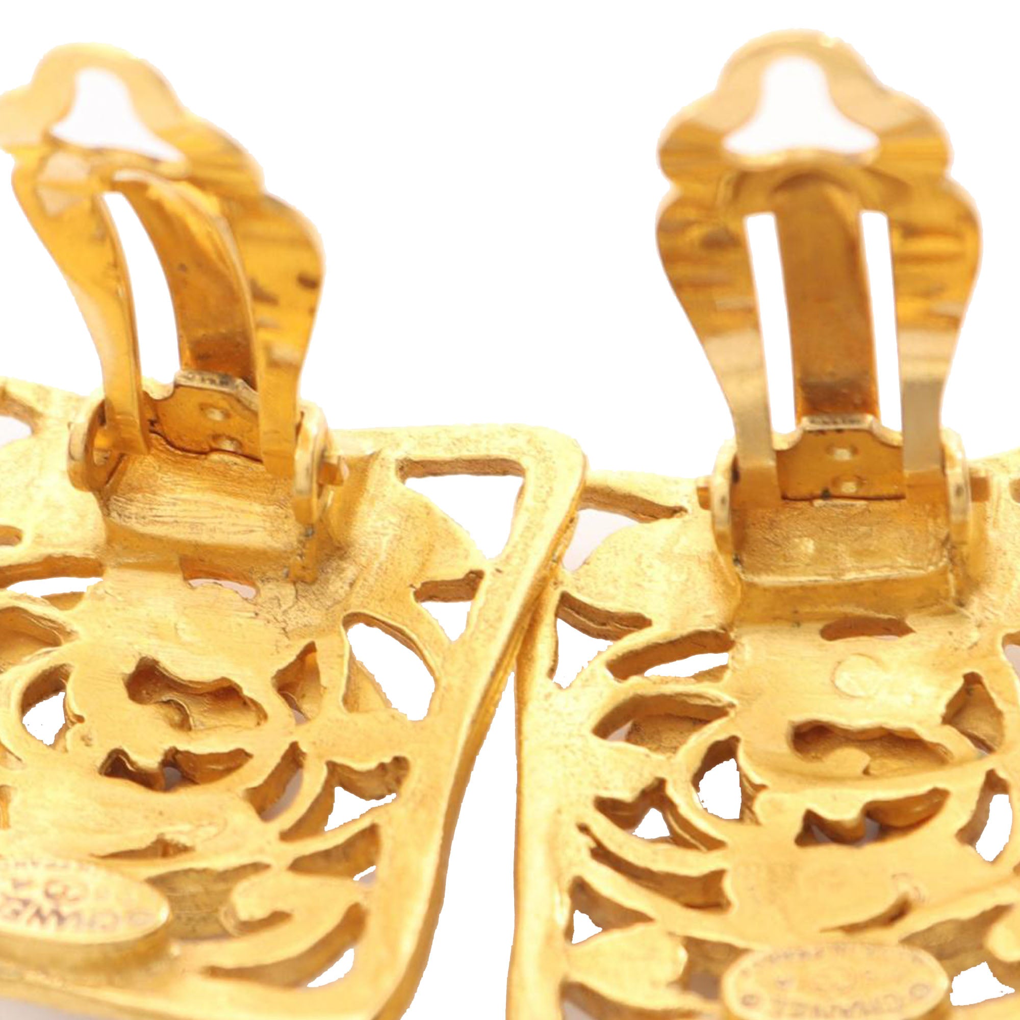 CC Gold Plated Square Clip on Earrings - Image 4