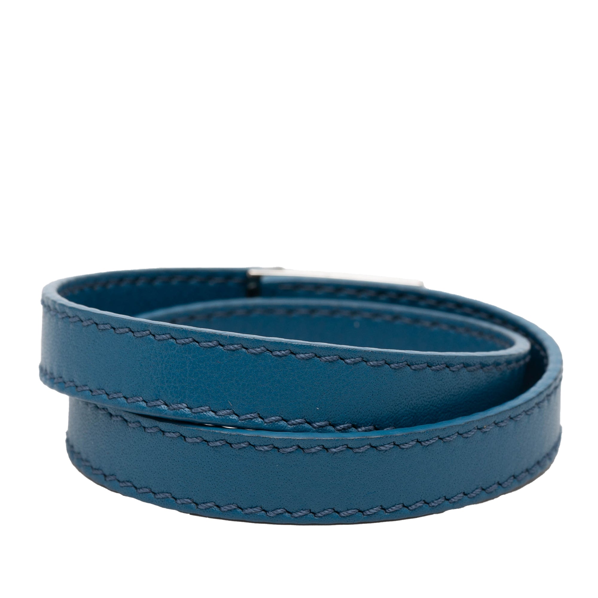 Leather Gancini Lock Double Wrap Bracelet - Image 3