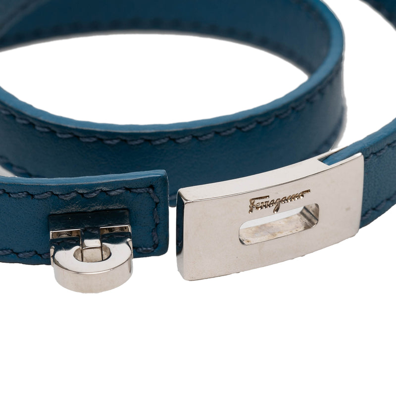 Leather Gancini Lock Double Wrap Bracelet - Image 5