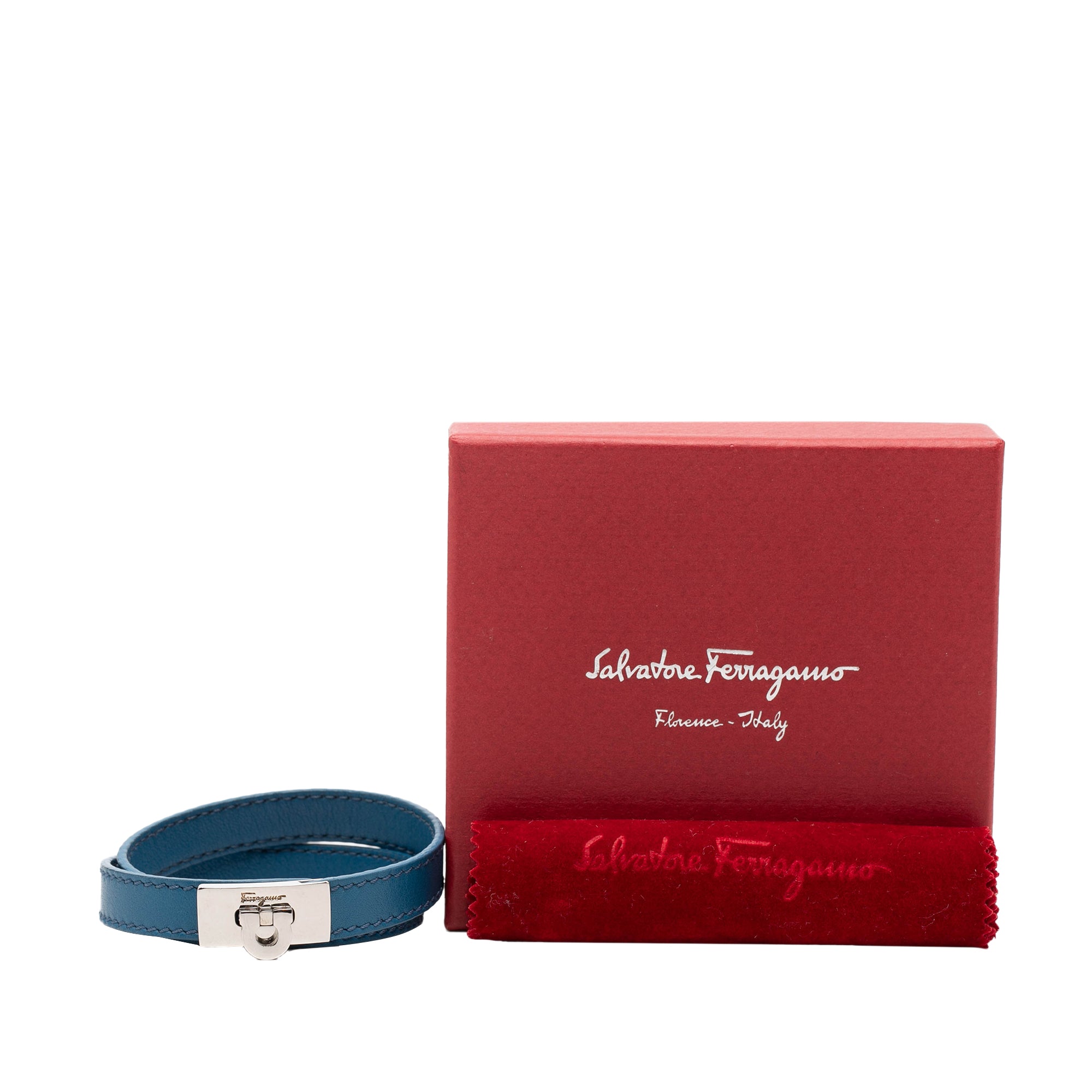 Leather Gancini Lock Double Wrap Bracelet - Image 6