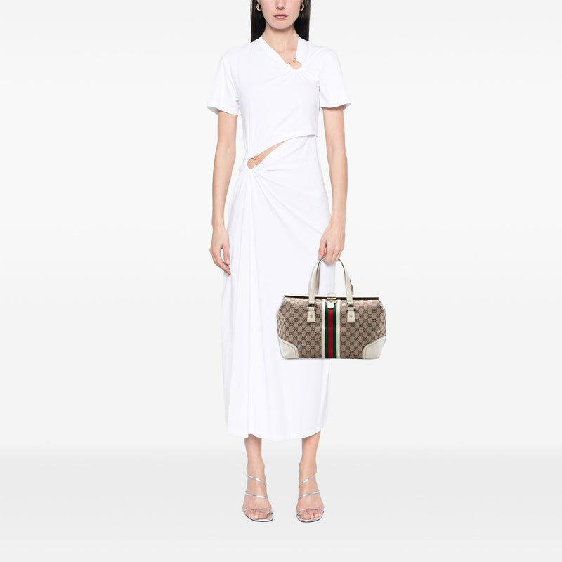 GG Canvas Web Treasure Boston Bag - Image 7