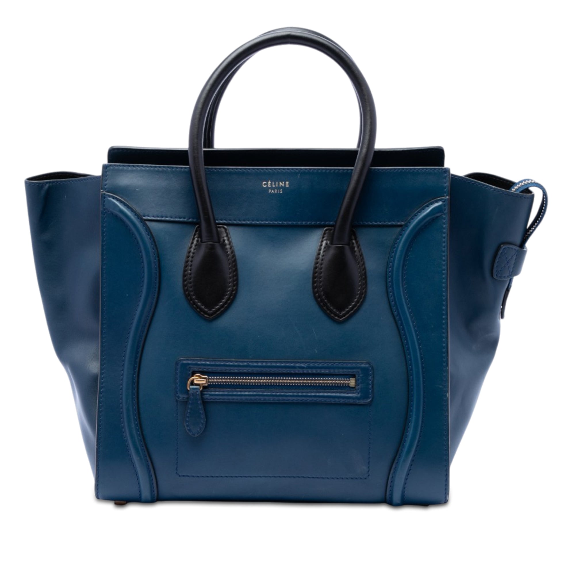 Mini Bicolor Leather Luggage Tote - Image 1