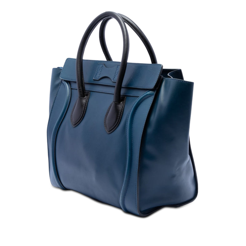 Mini Bicolor Leather Luggage Tote - Image 2