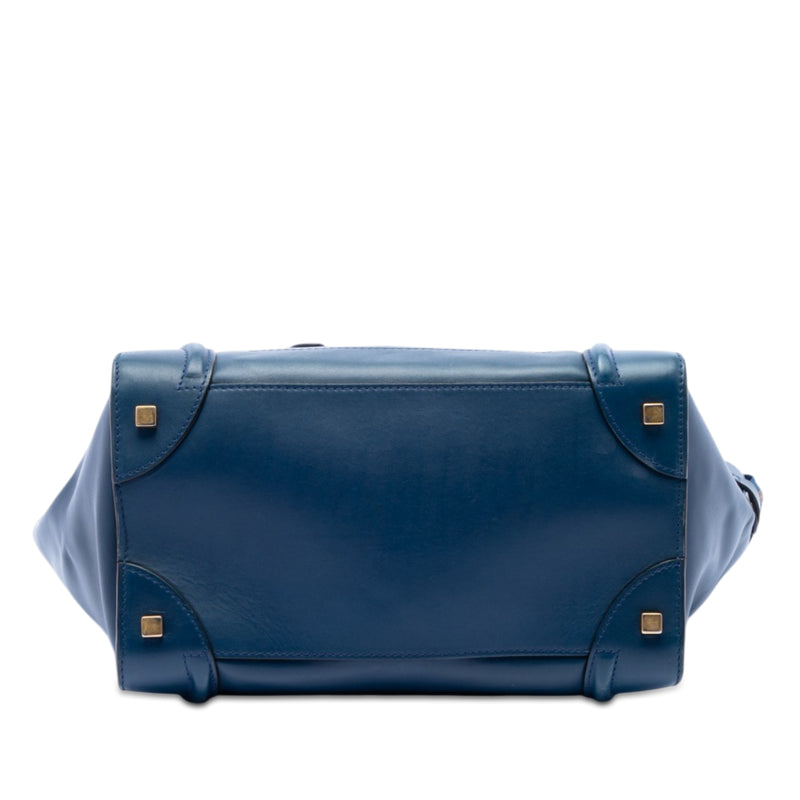 Mini Bicolor Leather Luggage Tote - Image 3