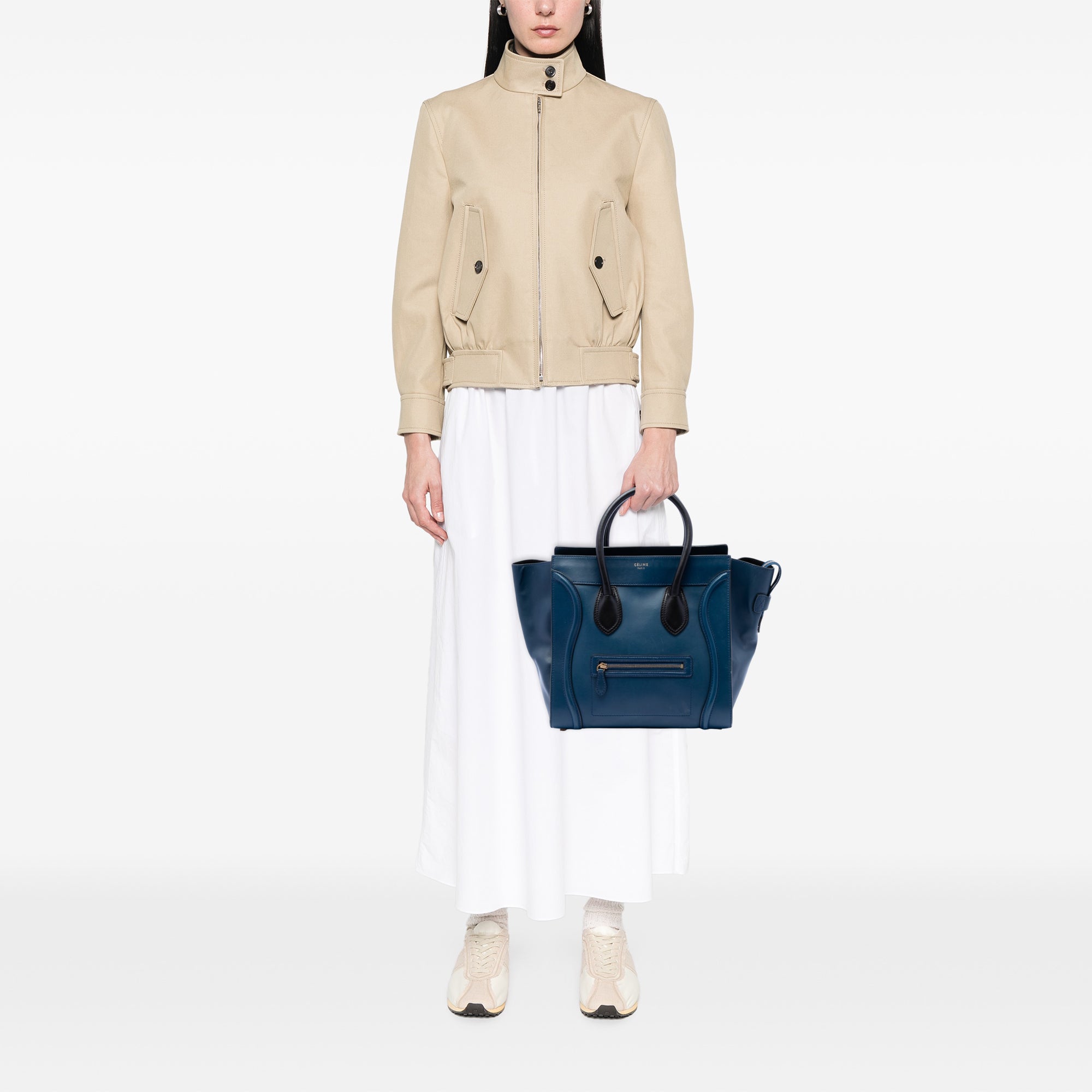 Mini Bicolor Leather Luggage Tote - Image 7