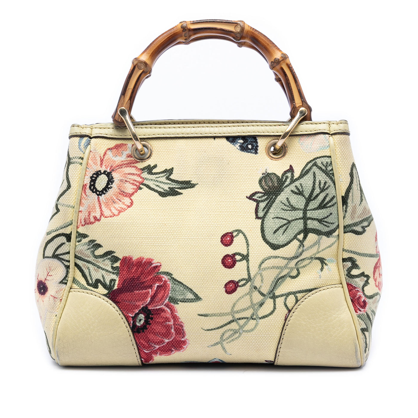 Limited Edition Mini Canvas Flora Bamboo Shopper Satchel - Image 1