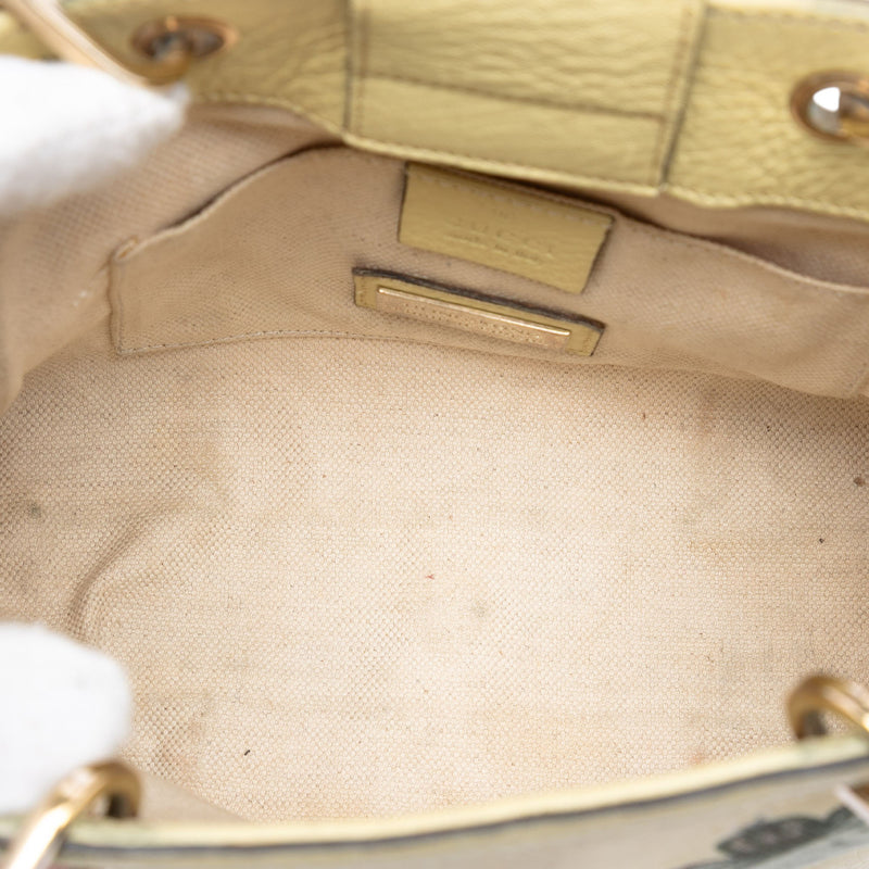 Limited Edition Mini Canvas Flora Bamboo Shopper Satchel - Image 4