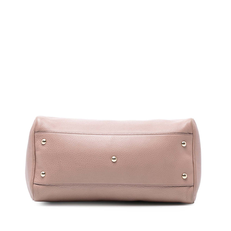 Medium Calfskin Bamboo Shopper Boston Bag - Image 3