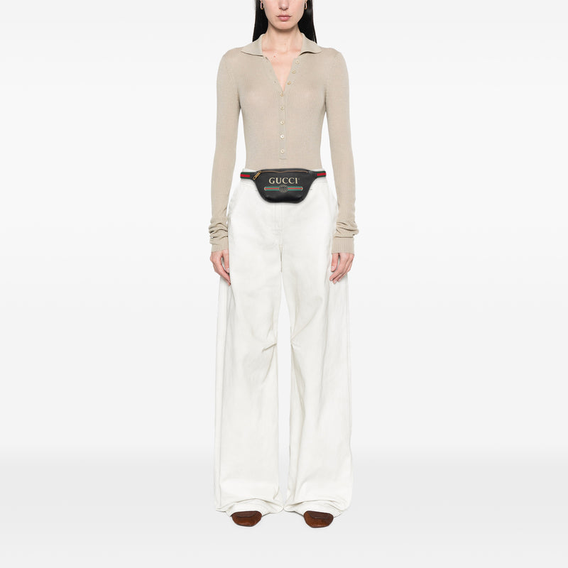Small Grained Calfskin Web Logo Belt Bag - Image 7