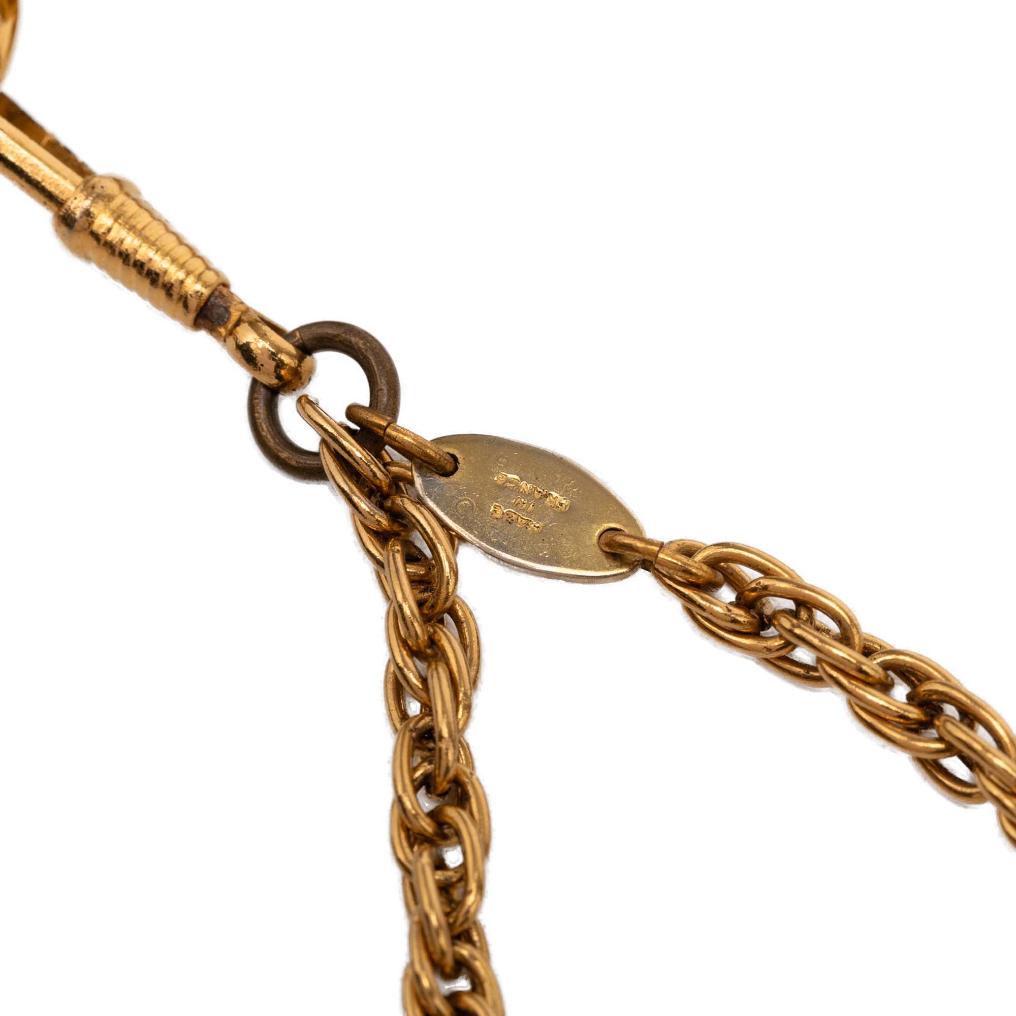 CC Gold Plated Double Chain Loupe Magnifying Glass Pendant Necklace - Image 4
