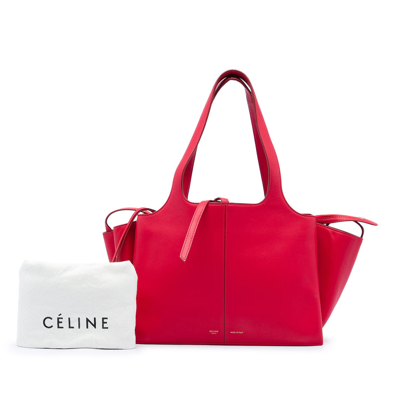 Small Leather Trifold Tote - Image 7