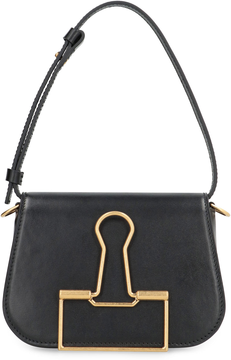 Off-White Skeleton Binder Shoulder Bag — Black Calf; Lining: Cotton