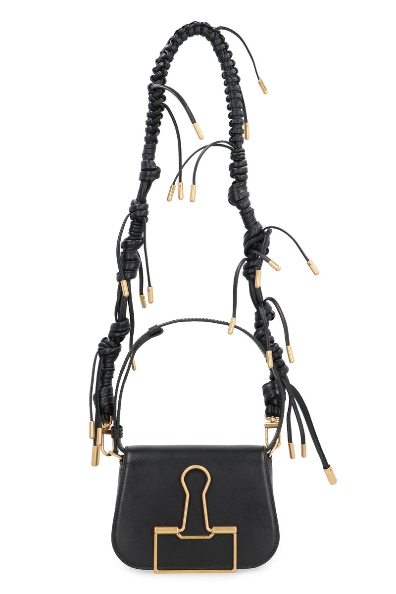 Off-White Skeleton Binder Shoulder Bag — Black Calf; Lining: Cotton