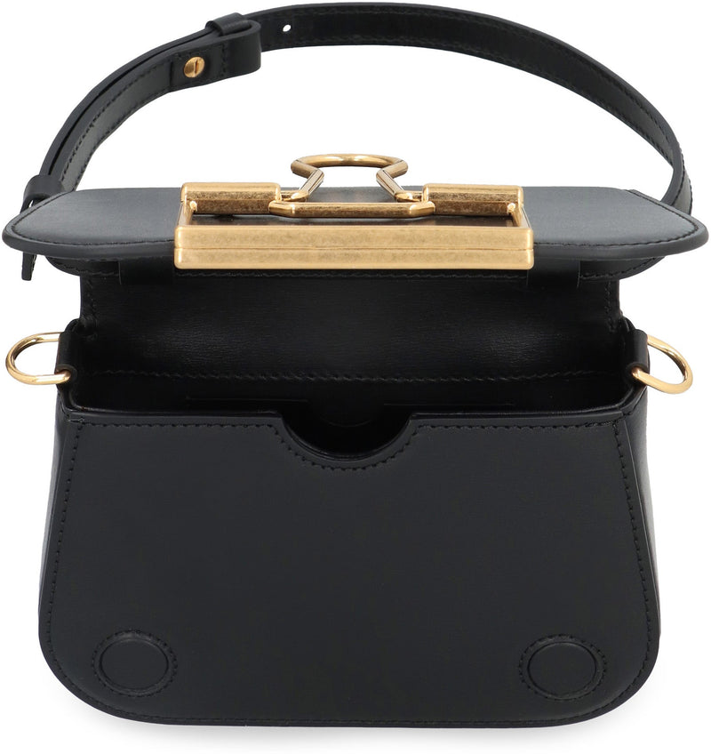 Off-White Skeleton Binder Shoulder Bag — Black Calf; Lining: Cotton