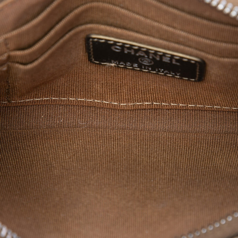 Chevron Metallic Aged Calfskin Gabrielle Zip Pouch - Image 4