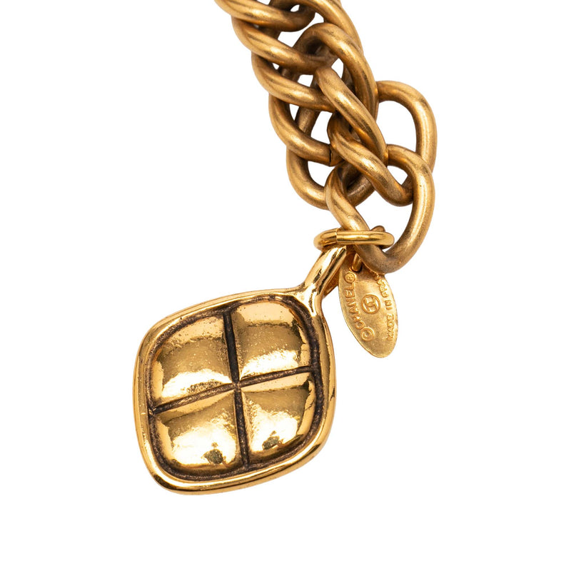 Gold Plated Quilt Charm Chain Belt - Image 3