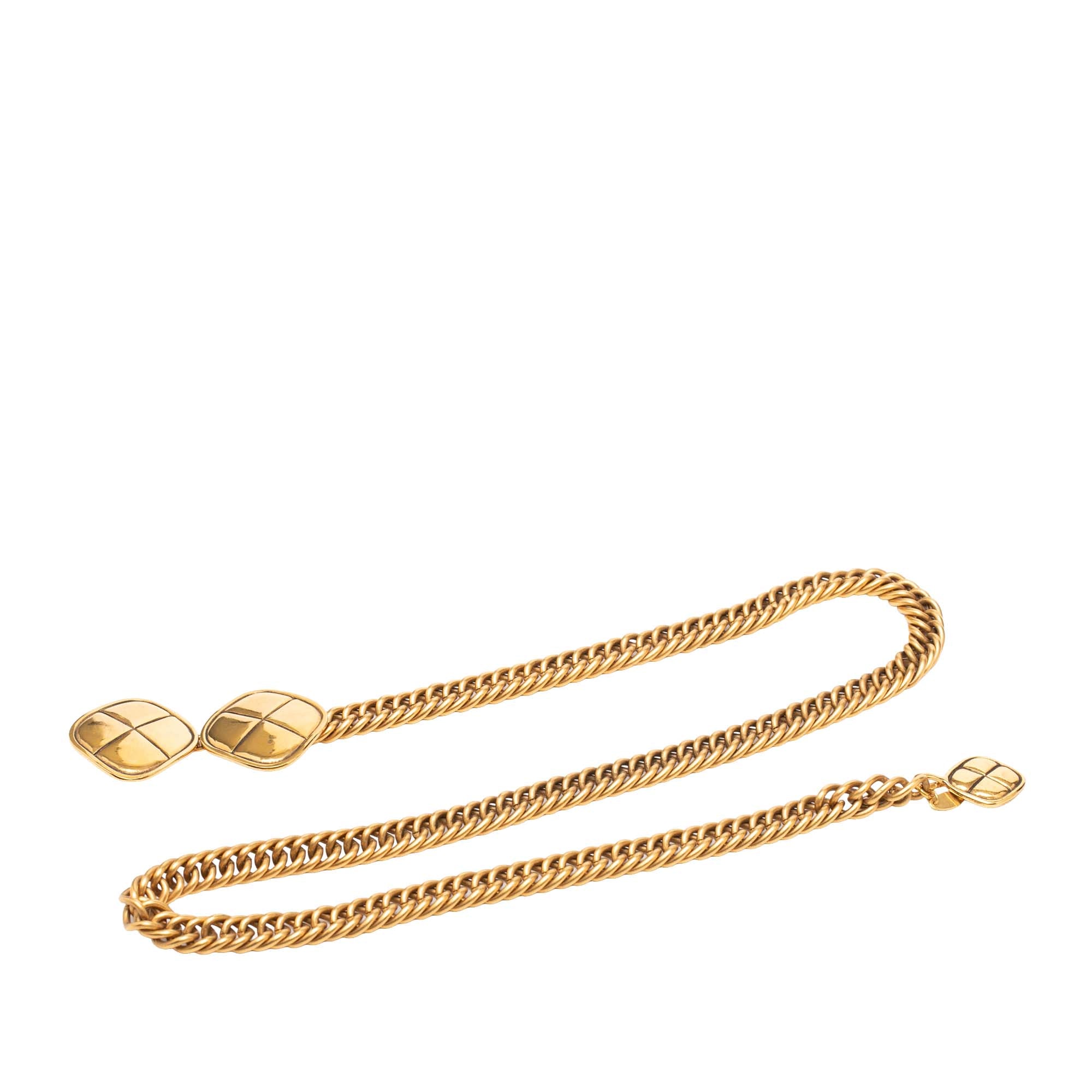 Gold Plated Quilt Charm Chain Belt - Image 5