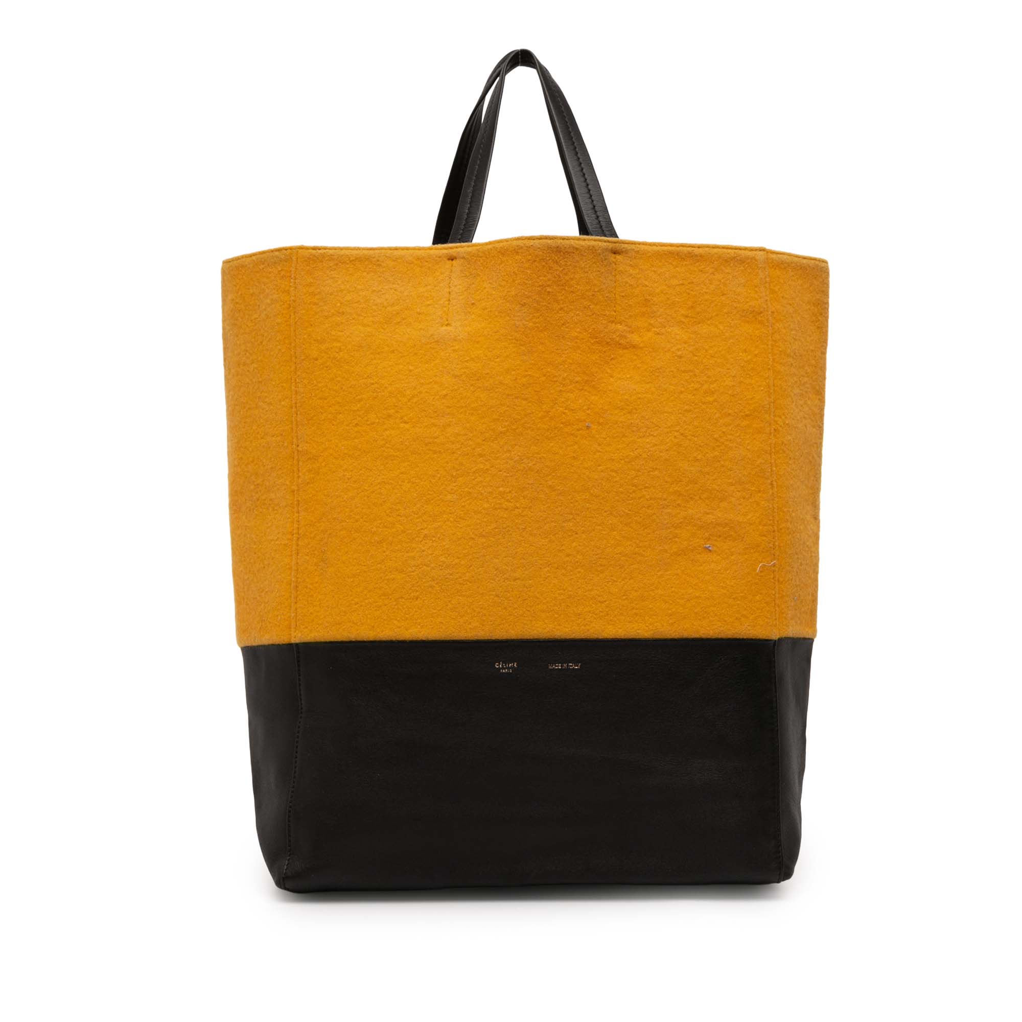 Small Bicolor Suede and Calfskin Vertical Cabas Tote - Image 1
