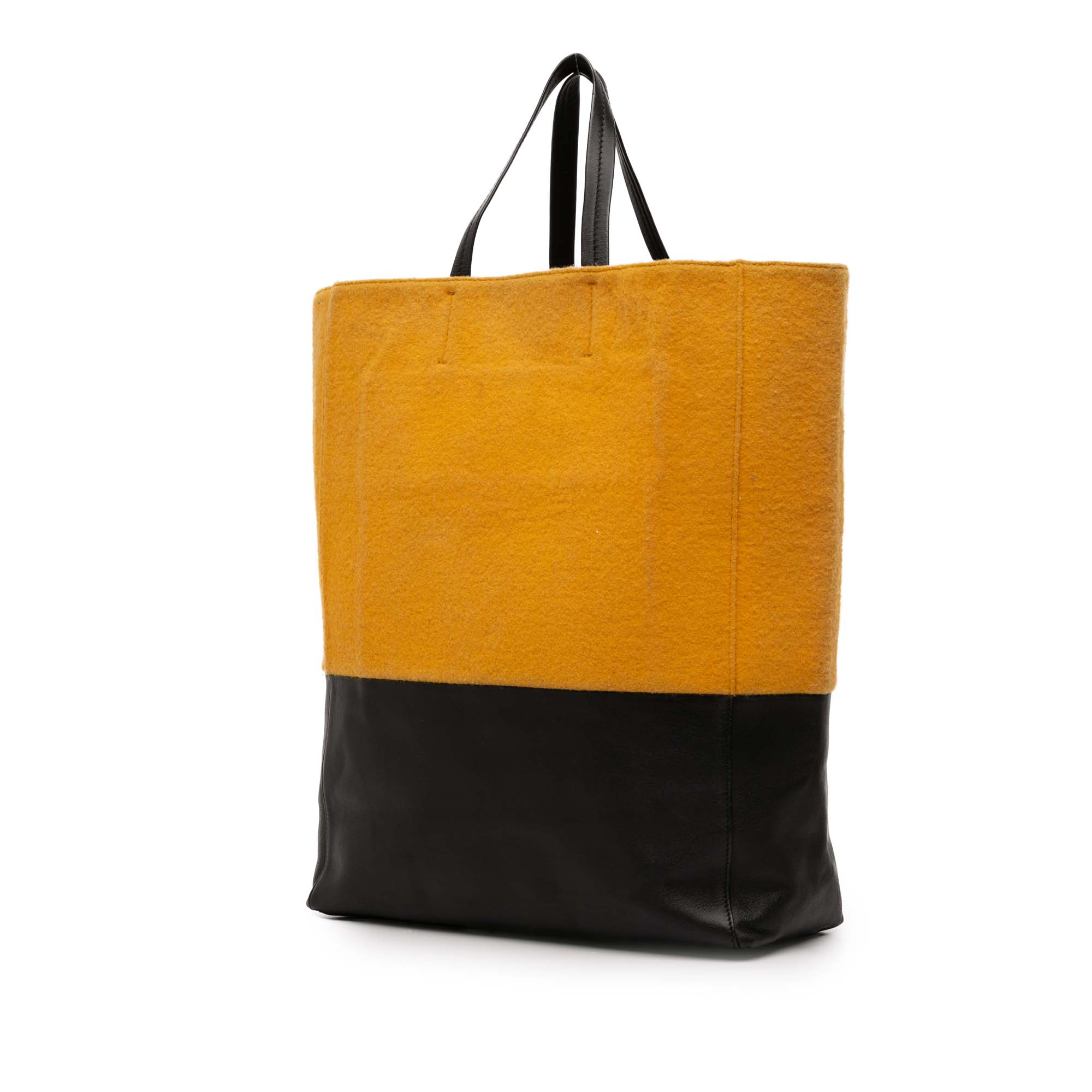 Small Bicolor Suede and Calfskin Vertical Cabas Tote - Image 2