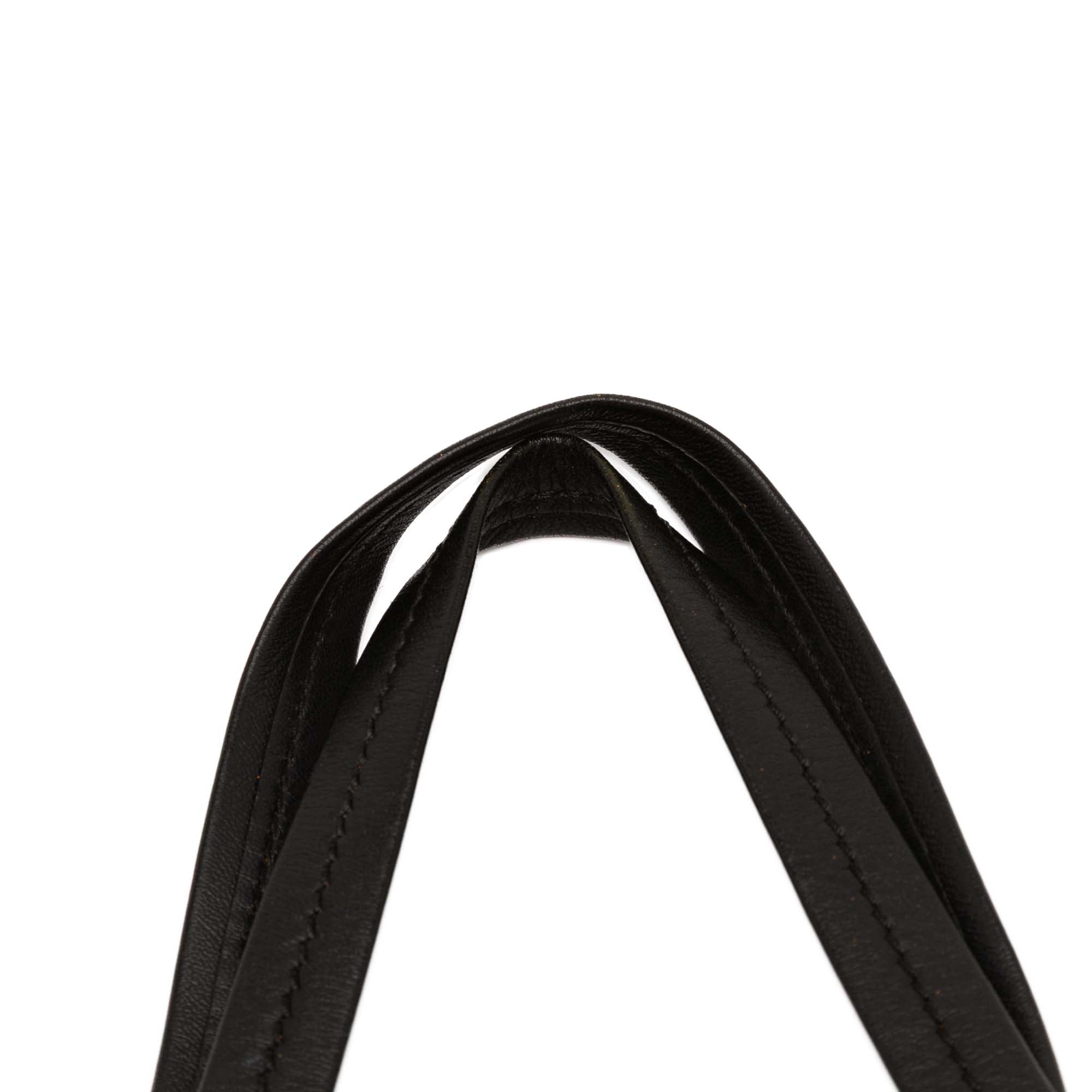 Small Bicolor Suede and Calfskin Vertical Cabas Tote - Image 9