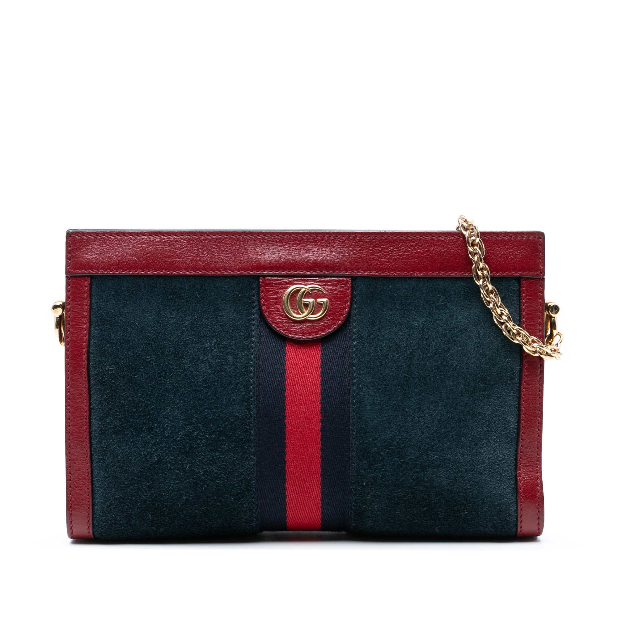Small Suede Web Ophidia Chain Crossbody - Image 1