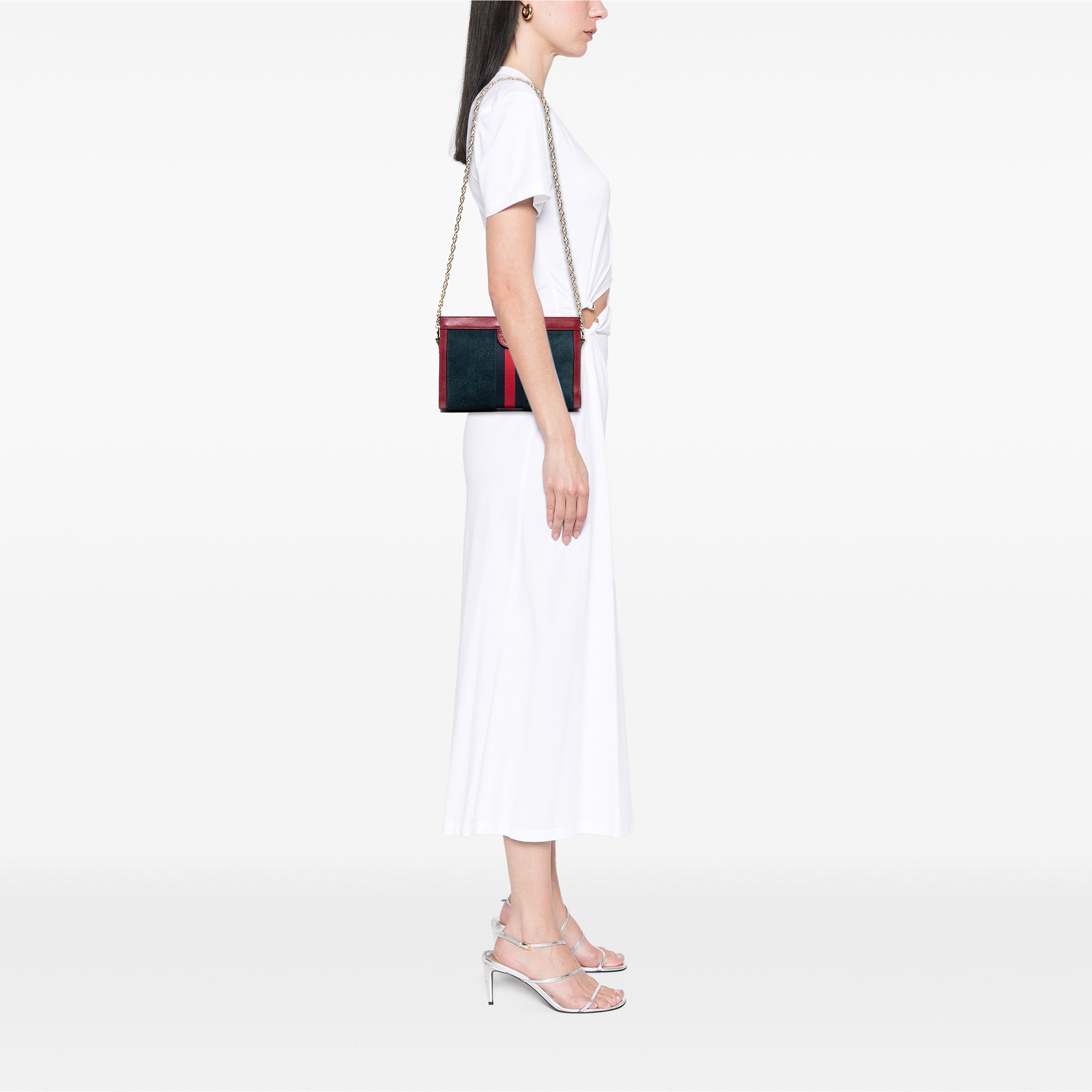 Small Suede Web Ophidia Chain Crossbody - Image 7