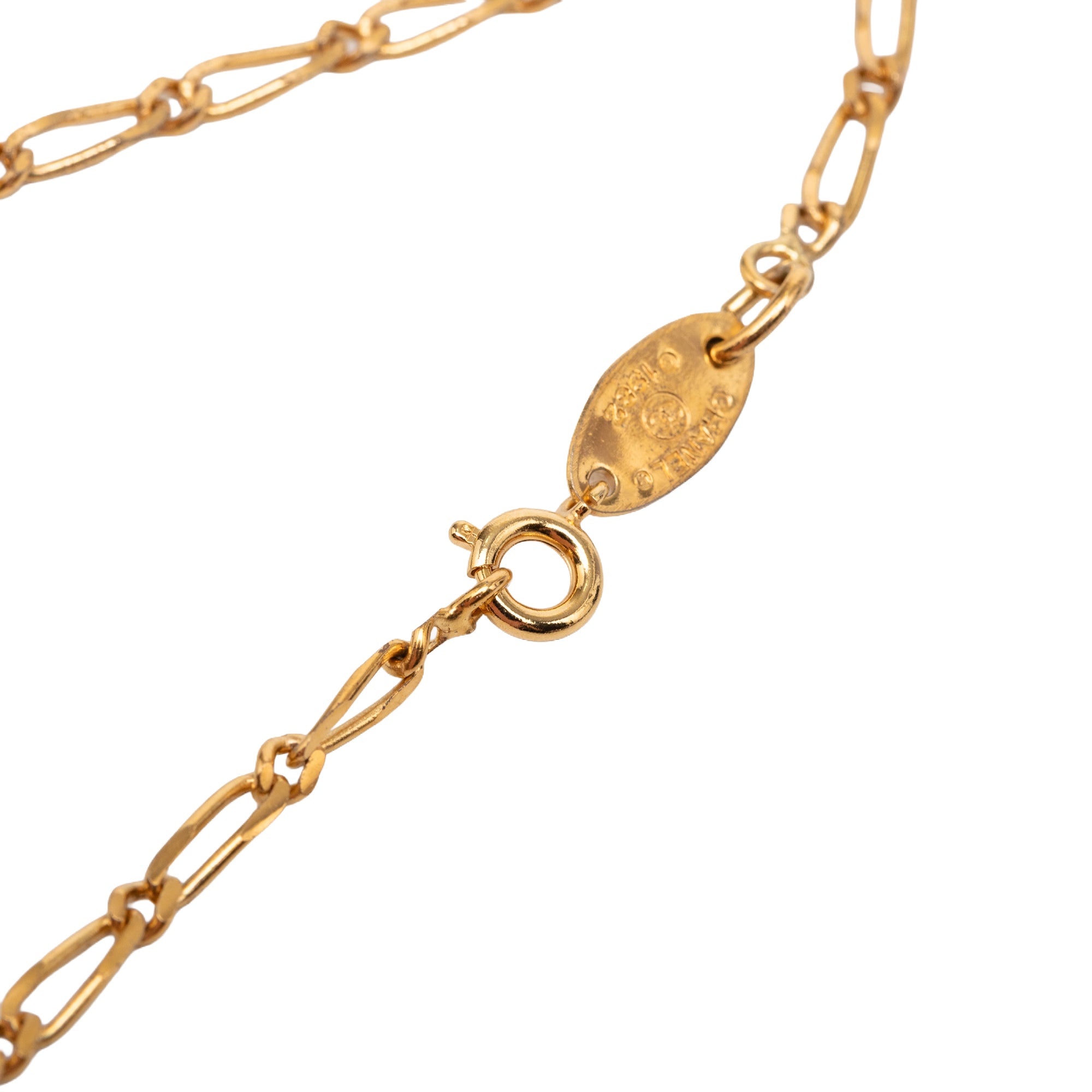 CC Gold Plated Strass Round Pendant Necklace - Image 5