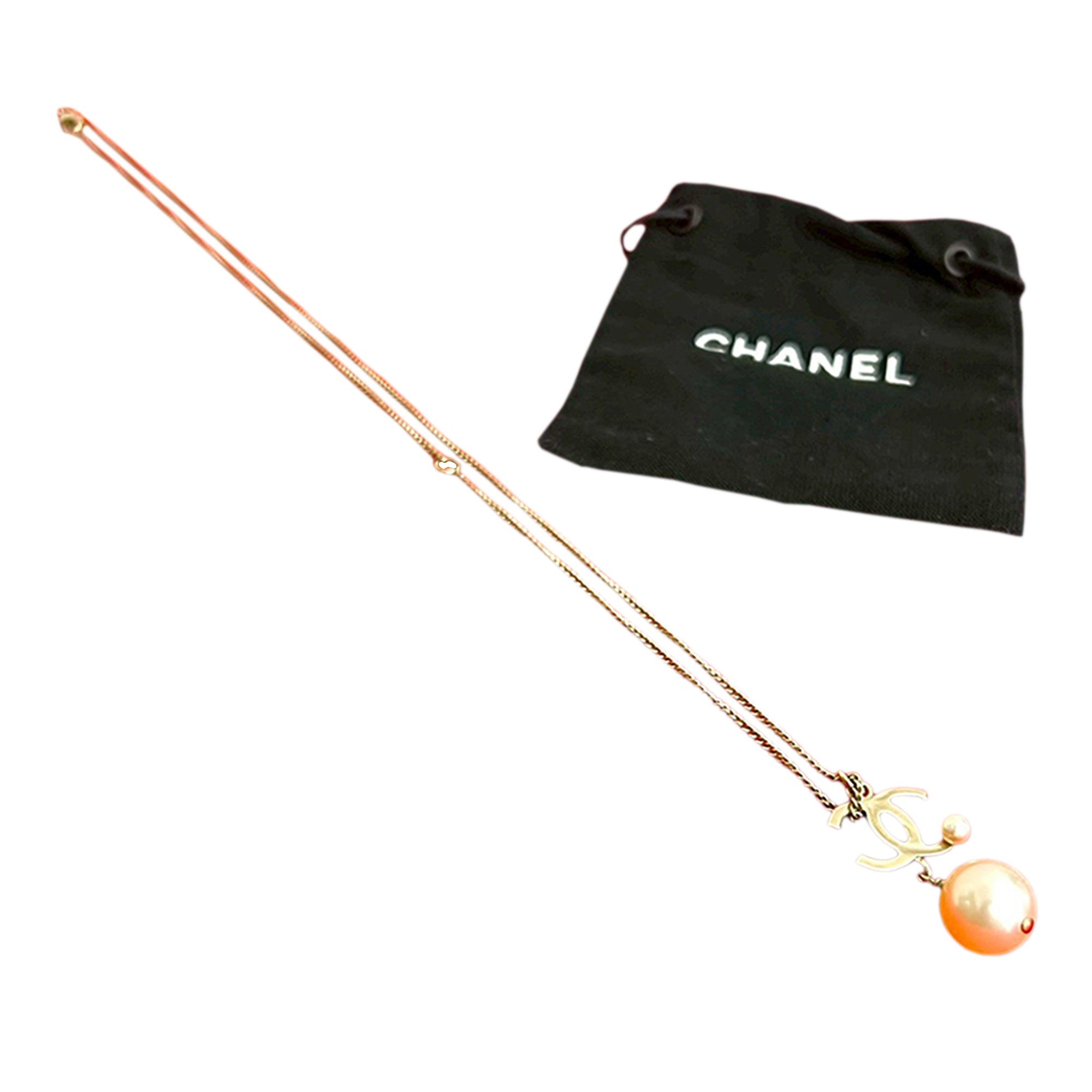 CC Gold Plated Faux Pearl Drop Pendant Necklace - Image 6