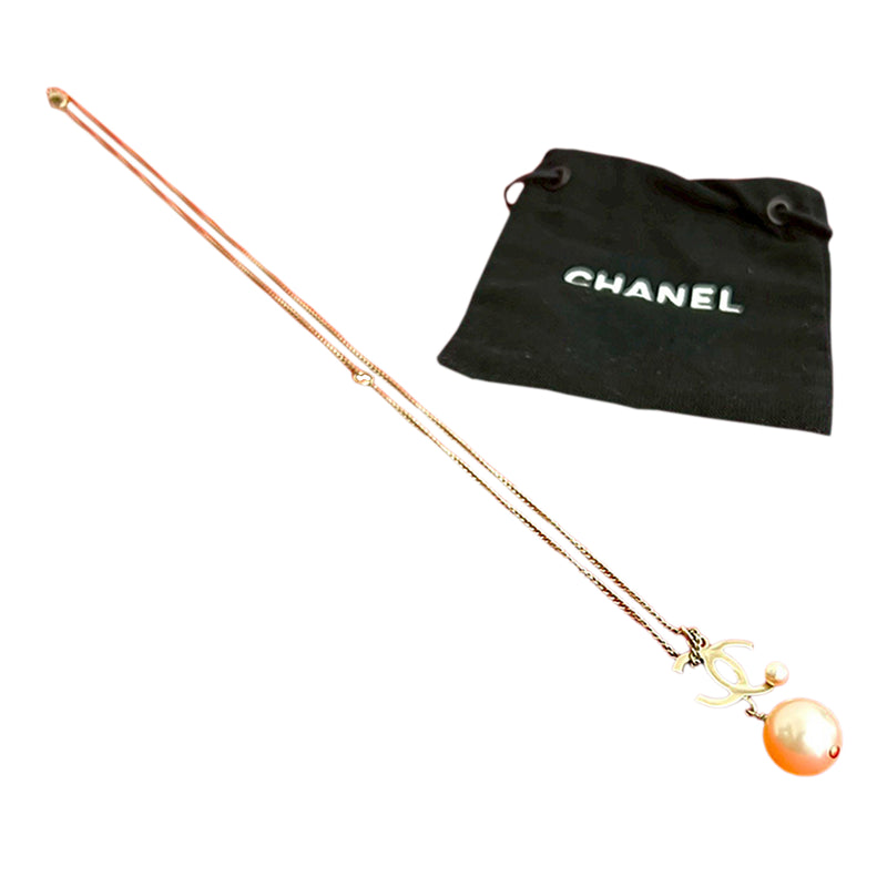 CC Gold Plated Faux Pearl Drop Pendant Necklace - Image 6