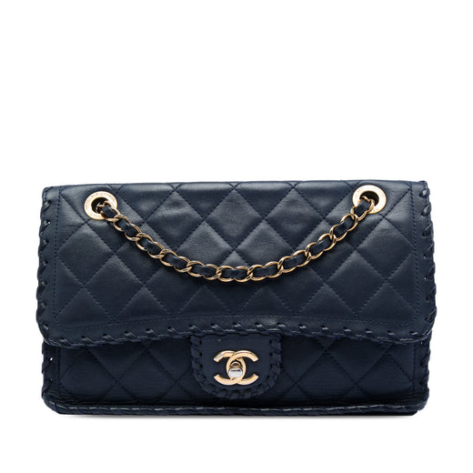 Medium Quilted Iridescent Calfskin Happy Stitch Flap - Image 1