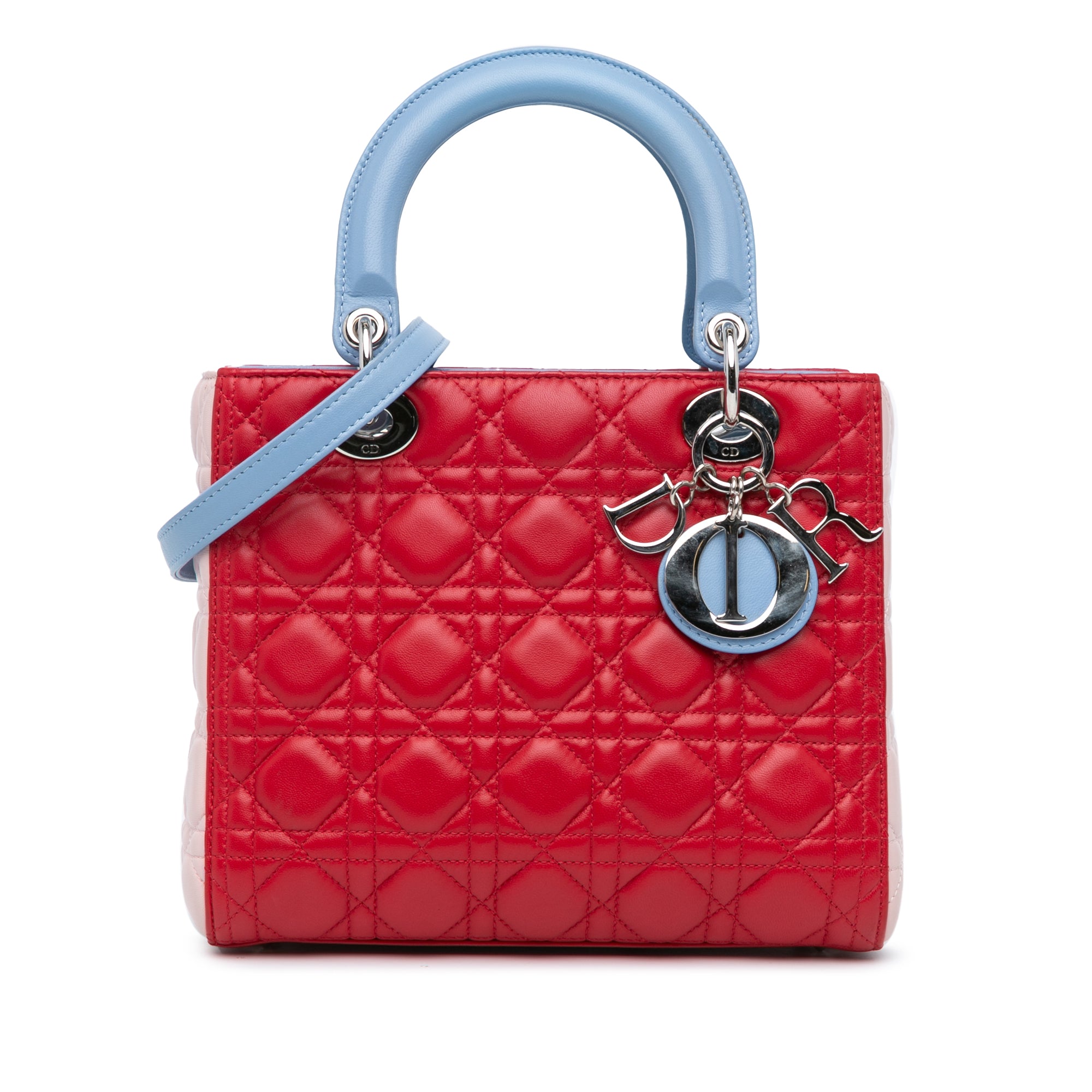 Medium Tricolor Lambskin Cannage Lady Dior - Image 1